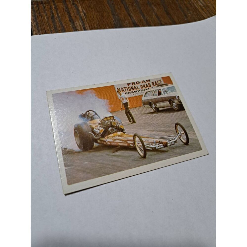 1971 King & Marshall Top Fuel Dragster AHRA Fleer Drag Champs Car Trading Card